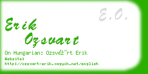 erik ozsvart business card